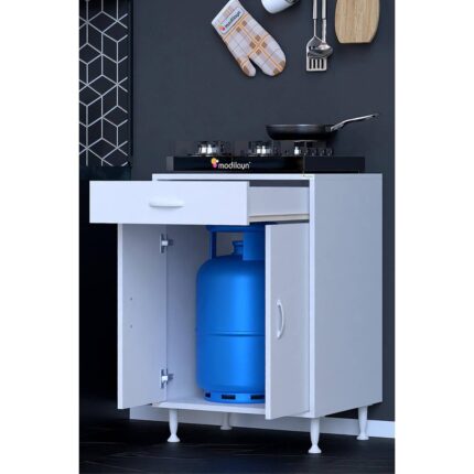 modilayn Doqu Ocak Altı Çok Amaçlı Mutfak Dolabı, 1 Çekmeceli, Kapaklı, Tüp Gözlü (48 Cm) Derinlik (5 Farklı Genişlik Seçeneği) - Görsel 4