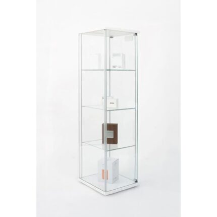 Artinoks Home 3 RAFLI SADE CAMLI VİTRİN  BEYAZ (gümüşlük,kitaplık, sunu,sergi vitrini) - Görsel 4