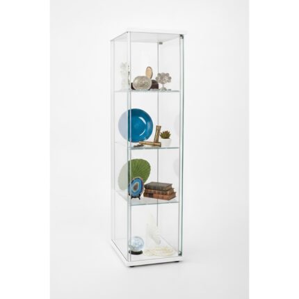 Artinoks Home 3 RAFLI SADE CAMLI VİTRİN  BEYAZ (gümüşlük,kitaplık, sunu,sergi vitrini) - Görsel 5