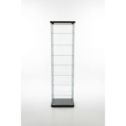 Artinoks Home 7 RAFLI  SADE CAM VİTRİN SİYAH (Gümüşlük, Büfe, Koleksiyon, Sunu, Sergi, Kitaplık) - Görsel 3