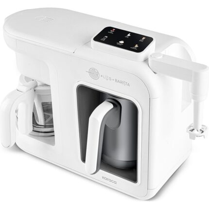 Karaca Hatır Plus Barista 6 In 1 Latte Cappuccino ve Közde Türk Kahve Makinesi Matte White - Görsel 4
