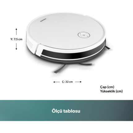 Homend Alex 1288H Moplu ve Akıllı Robot Süpürge Gyroscope Beyaz - Görsel 2