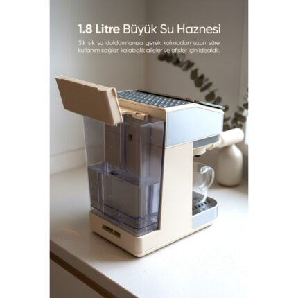 Fressi Espresso Latte Cappuccino Kahve Makinesi Tam Otomatik Süt Tanklı 20BAR Basınçlı Lavante Krem - Görsel 5