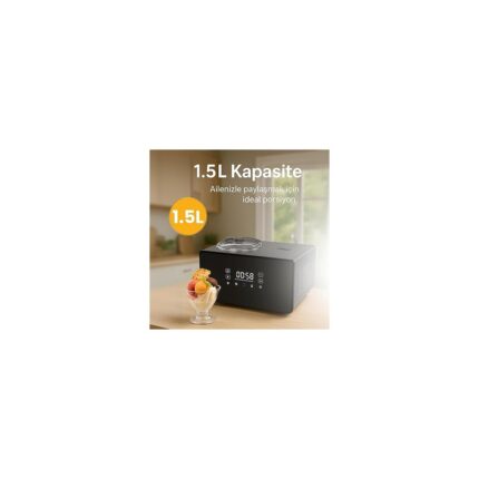 Leaf Shop Gelato Plus Dondurma Makinesi - 3 Farklı Hız Ayarı, Kompresörlü Soğutma, Gelato, Sorbe, Frozen, Dondurma, Milkshake, Yoğurt- Paslanmaz Çelik Gövde - 1.5 Litre Kapasite - Görsel 3