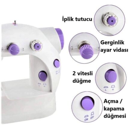 Çınar Toptan Ticaret çınar  ticaret mini ev dikiş makinesi pedallı sewıng machine - Görsel 5