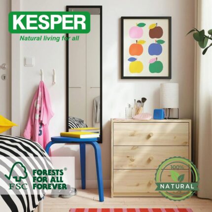 Kesper 3 Çekmeceli Doğal Ahşap Şifonyer 60X59 cm