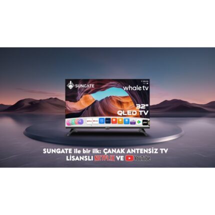 Sungate 32" 80 Ekran Uydu Alıcılı Hd QLED Tv Çanak Antensiz Kullanım