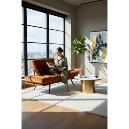 AVYNA Exceptional Comfort Collection – Ikili Yataklı Minderli Koltuk | Mekanizmalı Kanepe | Premium Çekyat - Turuncu - Görsel 2