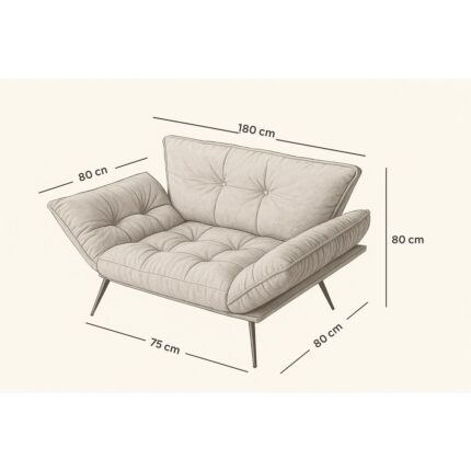 AVYNA Exceptional Comfort Collection – Ikili Yataklı Minderli Koltuk | Mekanizmalı Kanepe | Premium Çekyat - Turuncu - Görsel 3