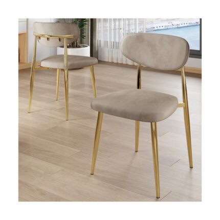 Canisa Olya Serisi 90X168 Lak Panel Beyaz Mermer Desen Masa Takımı Gold Ayaklı 6 Sandalye - Görsel 4