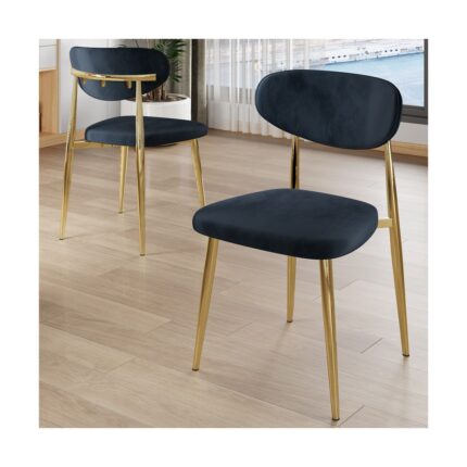 Canisa Olya Serisi 90X168 Lak Panel Hazar Masa Takımı Gold Ayaklı 6 Sandalye - Görsel 3