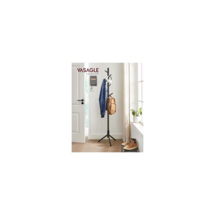 Storemax , Ayaklı, Masif Ahşaptan Yapılmış Vestiyer, Ağaç Şeklinde, 8 Kancalı, Giysiler, Şapkalar, Çantalar, Koridor, Giriş Alanı, Siyah RCR004B01 - Görsel 2