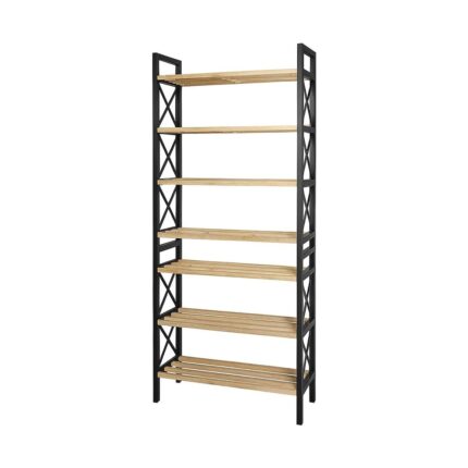 Storemax 8 Katlı Çok Amaçlı Raf – 47X18X127 Cm, Mdf ve Plastik Malzeme, Kurulum Qr Kodlu, Modern ve Dekoratif Düzenleyici Dolap Ünitesi, Siyah