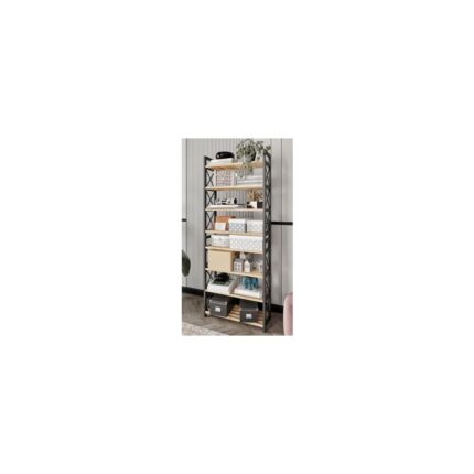 Storemax 8 Katlı Çok Amaçlı Raf – 47X18X127 Cm, Mdf ve Plastik Malzeme, Kurulum Qr Kodlu, Modern ve Dekoratif Düzenleyici Dolap Ünitesi, Siyah - Görsel 2