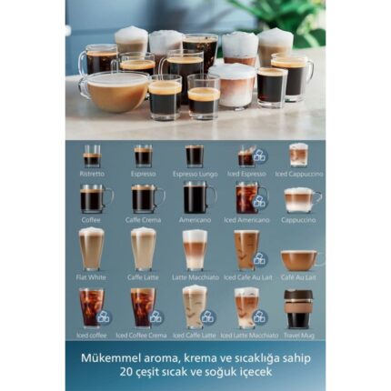 Philips 5500 Serisi Lattego Tam Otomatik Kahve Makinesi - Renkli Ekran - Quickstart - Buzlu Kahve +2kg Kahve EP5547 - Görsel 2