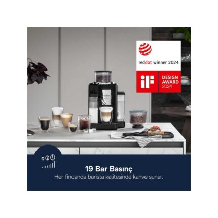 Delonghi Rivelia Tam Otomatik Kahve Makinesi 16 Farklı Içecek - Bean Switch - 3.5"" Renkli Ekran - Siyah - 2kg Kahve EXAM440 - Görsel 2
