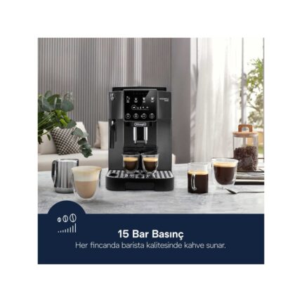 Delonghi Magnifica Start Tam Otomatik Kahve Makinesi - Soft Touch Panel - Gri/siyah +2kg Kahve ECAM220.22.GB - Görsel 2