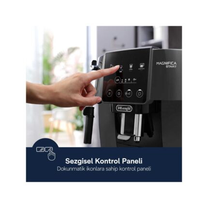 Delonghi Magnifica Start Tam Otomatik Kahve Makinesi - Soft Touch Panel - Gri/siyah +2kg Kahve ECAM220.22.GB - Görsel 4