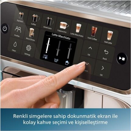 Philips 5500 Serisi Lattego Tam Otomatik Espresso Makinesi - Gri - 20 Soğuk-Sıcak Içecek - Silentbrew +2kg Kahve EP5544 - Görsel 3