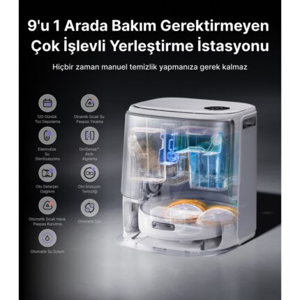 Narwal Freo Z10 Ultra Akıllı Robot Süpürge Gümüş,18.000PA Emiş Gücü - Görsel 4