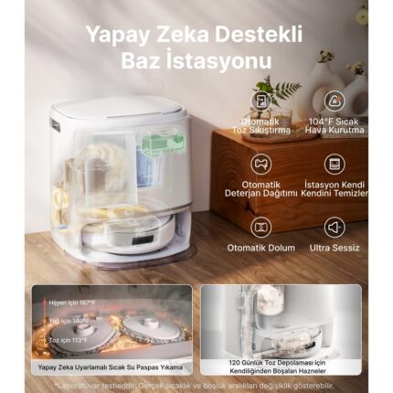 Narwal Freo Z10 Akıllı Robot Süpürge Beyaz,15.000PA Emiş Gücü - Görsel 2