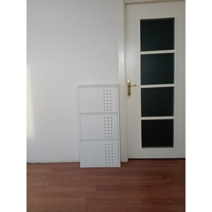 Ace 3'lü (Kapaklı) Metal Ayakkabılık Beyaz