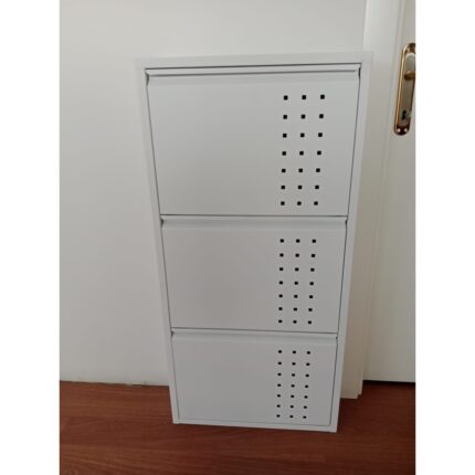 Ace 3'lü (Kapaklı) Metal Ayakkabılık Beyaz - Görsel 2