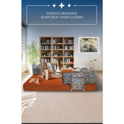 Pufymax Legom Yataklı Kanepe,üçlü Koltuk,çok Amaçlı Aktivite Koltuğu,90 x 200CM Modüler Kanepe,yer Yatağı - Görsel 3