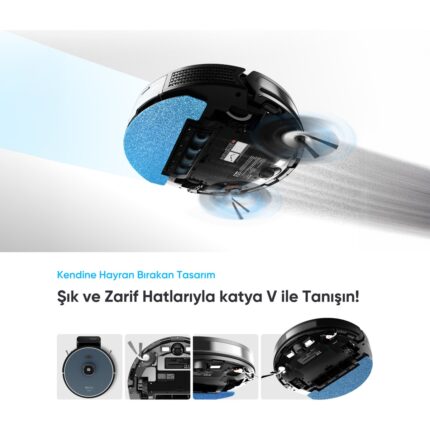 Şımart Katya V Akıllı Robot Süpürge 10000PA Güçlü Emiş Gücü 6400MAH Yüksek Batarya - Görsel 2