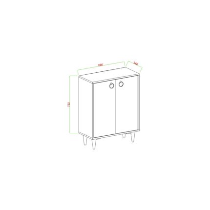 Aymobsan Artemis 4 Raflı 2 Kapaklı Ayakkabılık Atlantik Çam - Görsel 4