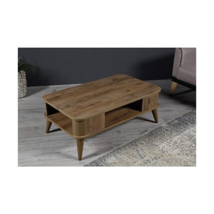 Hey Modüler Mobilya Kumsal Oval Kenar 100* 60 Orta Sehpa Ceviz - Görsel 2