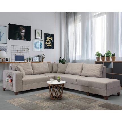 Eymense Loft Köşe Koltuk Takımı Açık Kahve