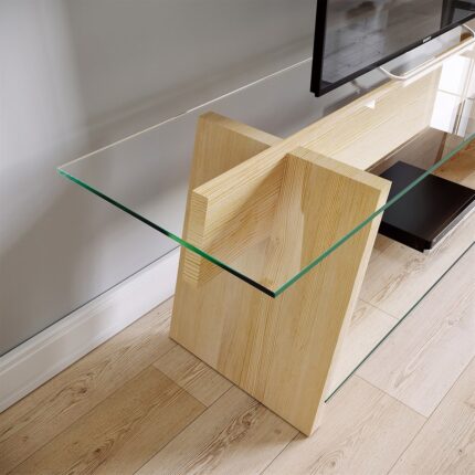 Neostill - Ahşap Tv Sehpası Woodn Glass TV204 - Görsel 3