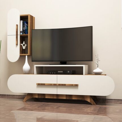 Variant Concept Variant Rose Duvar Raflı Tv Ünitesi Ceviz-Ekru - Görsel 2