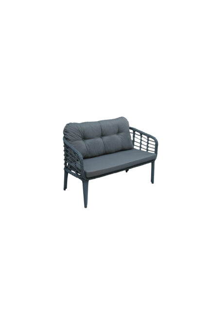 Tu Tienda KARTEPE GALVANİZ BORU 2 1 1 SEHPA(60*90) RATTAN BAHÇE BALKON TAKIMI,GRİ RATTAN/GRİ KUMAŞ - Görsel 3